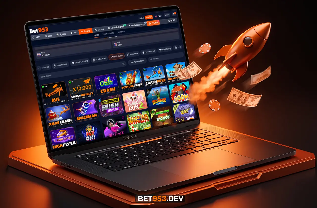 Crash rocket game at BET953