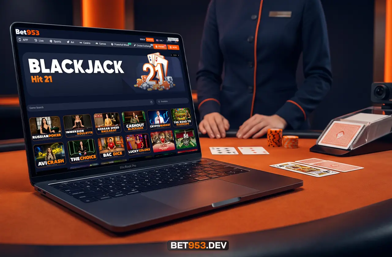 Live casino dealer tables at BET953