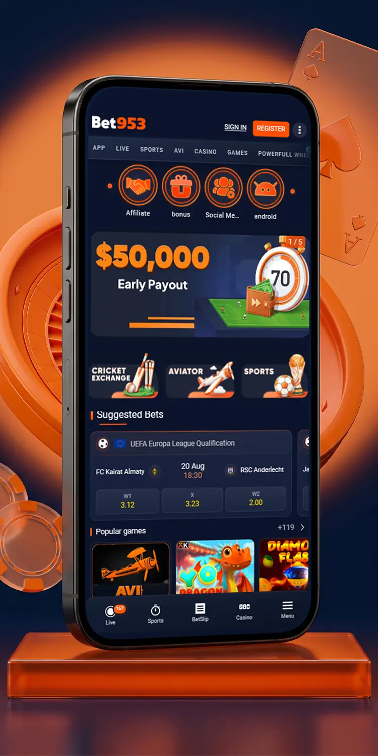 BET953 mobile casino app